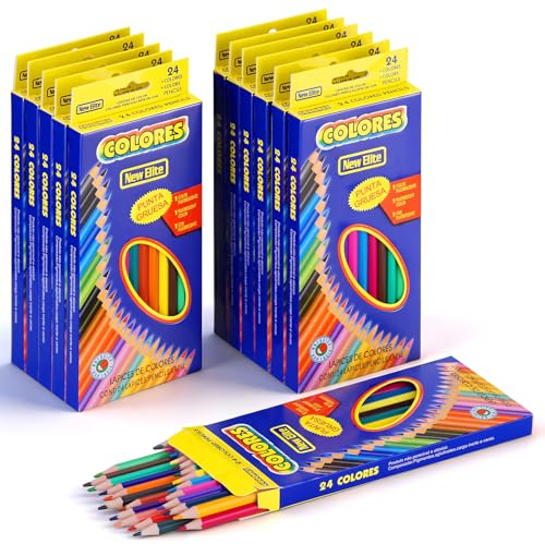 JIANTA 12 Pack Buntstifte Set, 288 Buntstifte, Farbstifte mit 24 Lebendigen Farben, Großpackung Buntstifte für Malbuch Zeichnen, Malen, Klassenzimmer und Kunstkurse