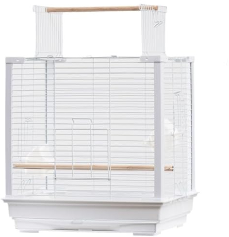 Jaula De Aves para Canarios Jaula para Pájaros De Hierro Forjado con Cuencos Alimentación, Grande para Vuelo Soporte para Cacatúas Y Loros Loros Conures(White)