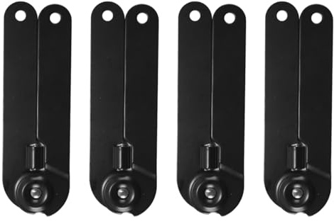 Teron Pack de 4 charnières de porte d'armoire support de bras pliant avec ouverture à 180 degrés pour placard noir