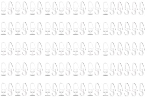 Set installazione per tende con 50 guide scorrimento Cutain bianche con gancio pieghevole e 50 ganci a forma S per decorazioni domestiche Sostituzione binari per tende