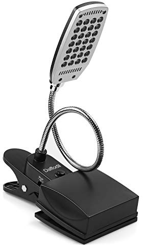 Daffodil ULT300 - Lampe à pince Flexible Noire LED Pile Secteur USB - Pour Bureau, Lit, Travail, Lecture, Clavier, Table, Livre, Ecran d’ordinateur, Pupitre - 28 ampoules & 3 modes d’éclairage