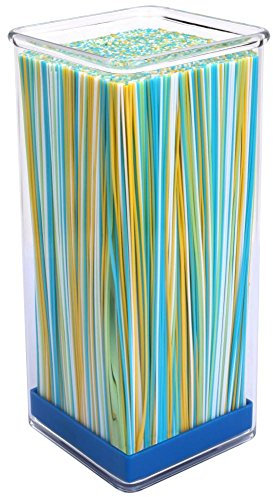 Culinario Messerblock aus Acryl mit farbigem Borsten-Einsatz, in blau, 10 x 10 x 22,5 cm