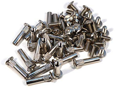 100 tornillos para muebles, tornillos de conexión, manguito de conexión M6 de acero, herrajes para muebles