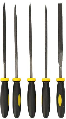 Vikye Mini juego de limas de madera con escofina de acero, práctico kit surtido de limas metálicas de mini limas planas surtidas, práctico kit de limas populares(3 * 140 mm)