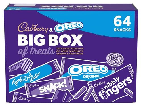 Cadbury & OREO Big Box of Treats, 64 Assorted Chocolates and Snacks, 1790 g (Pack of 1)