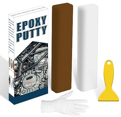 Epoxy Putty, 200g Wood Filler, 2 Part Metal Putty for Plastic, Glass, Ceramic Sink Crack Repair - Fast Repair and Bonding, Heat Resistant & Waterproof (Brown)