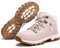 DOBOLIN Bottes Femme Hiver Bottines Cuir Plates Lacets Chaud Fourrure Bottines de Neige Chaussures Boots d'hiver, Rose, 38 EU
