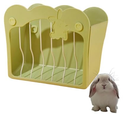 GYWHOOFT Comedero para conejo, porta heno para colgar para pequeños animales, conejos, conejos enanos, cobayas (verde)