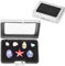 GORGECRAFT Glass Top Diamond Box Loose Jewelry Gemstone Display Organizer Case Holder Show Container Metal Silver Rhinestone Storage Boxes with Sponge Cushion for Gems Packing Showing 5.5x8cm