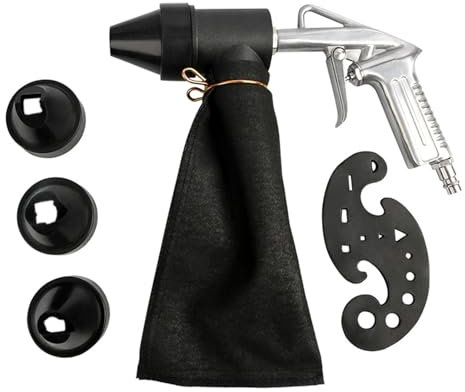 Weytoll 6PCS Pneumatic Sandblasting Machine Set Handheld Sand Blasting Machine with 450ml Sandblasting Bag Sand Blasting Tool for Rust Removal/Sandblasting/Polishing/Refurbishing