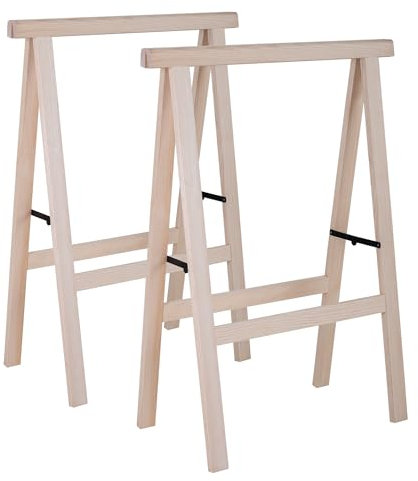 Confezione da 2 cavalletti in legno pieghevoli da 100 x 73,5 cm