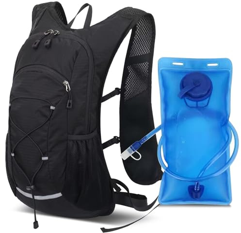 Gilet da corsa da uomo e donna con zaino da 2 l, zaino da bicicletta, tracolla regolabile, zaino ultraleggero con bolla d'acqua, zaino da corsa per corsa, campeggio, escursionismo, ciclismo, alpinismo