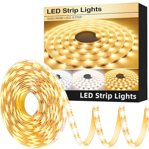 FUPT Tira LED 3M,90LED Luces LED HabitacióN,3000K-6000K Puede cambiar de color,Con AplicacióN Y Control Remoto,para Habitacion, Techo, Escaparate, Muebles