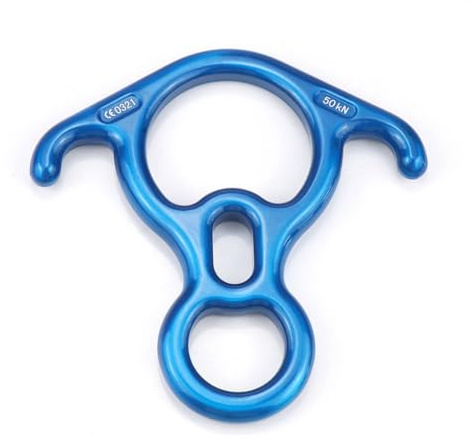 QUXVUIS Arrampicata Discendente In discesa 8-13mm Corda discesa in corda doppia Rigging Ring Alpinismo Sopravvivenza Dispositivo di protezione, Blu