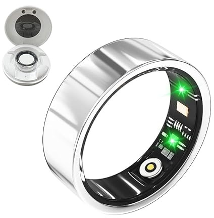 Thafikzi Bague intelligente pour homme et femme avec moniteur de sommeil/fréquence cardiaque/pression artérielle/oxygène dans le sang, podomètre, sans frais d'abonnement, étanche IP68 pour iPhone et