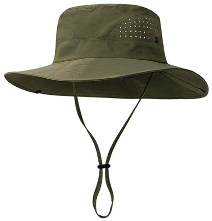 AYPOW Chapeau de Soleil Respirant Léger pour Homme Femme, Large Bord UPF 50+ Imperméable Séchage Rapide Chapeaux de Seau Tout Temps Extérieur, Bob Chapeau de Pêcheur Safari Randonnée Voyage Bucket Hat