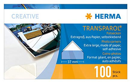 HERMA 5 x Fotoecken Transparol extra groß 2er-Streifen VE=100 Stück