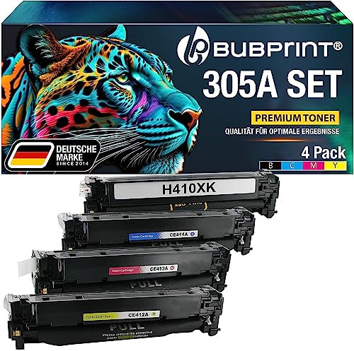 Bubprint 4 Toner kompatibel als Ersatz für HP 305X für Laserjet Pro 400 Color M451dn M451dw M451nw MFP M475dn M475dw Pro 300 Color M351A MFP M375nw CE410X CE411A CE412A CE413A Multipack