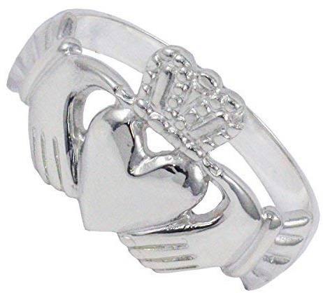Sterlingsilver herr tung Claddagh ring storlek P - Z3, Sterlingsilver