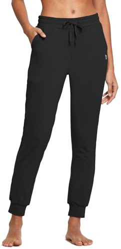 baleaf Womens Sweatpants Cotton Joggers with Pockets Lounge Sweat Pants Tapered Casual Running Workout Yoga Black Size M