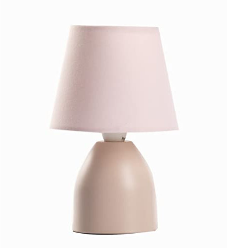 Onli Nano Lampada da Tavolo E14, Rosa, 13 cm x h 19 cm, metallo;stoffa