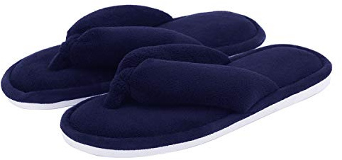 Ladies House Slippers, Coral Fleece Toe Post Flip-Flops Home Slippers for Women