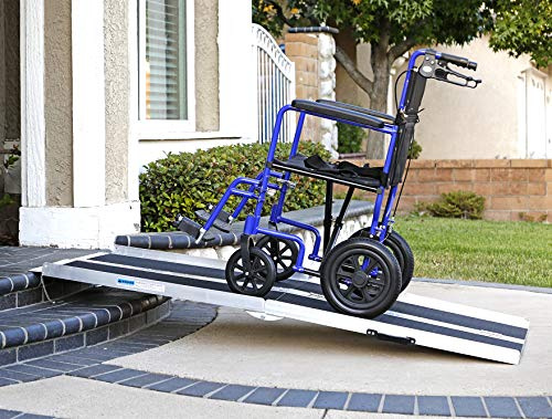 AllCure 6' (72 X 31) Extra Wide Non-Skid Aluminum Wheelchair Scooter Loading Ramp 6FT, Lightweight Folding Portable Traction Ramp
