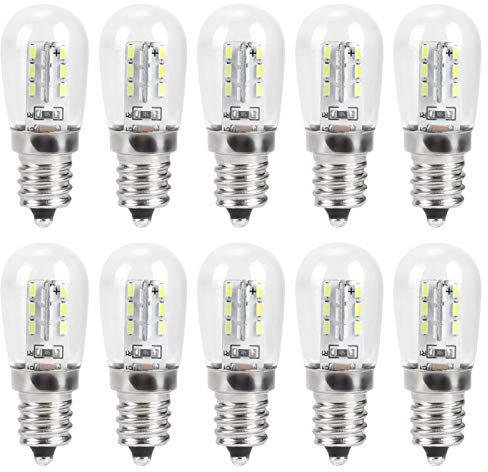 Omabeta E12 bombilla LED, 10 Uds E12 Bombilla LED para Nevera 1, 5 W AC 230 V Repuesto de Bombilla para máquina de Coser para Accesorios de iluminación del hogar
