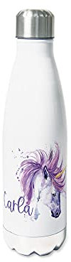 GRAZDesign Einhorn Trinkflasche Kinder personalisiert Name, Einschulung Geschenk Geschenkideen für Schulanfünger, Thermosflasche Mädchen Edelstahl 500ml
