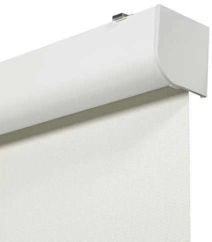 VIEWTEX Tenda a Rullo a Molla con cassetto Screen Apertura 10% Bianco 135 X 190cm - Made in Europe - 5 Anni di Garanzia