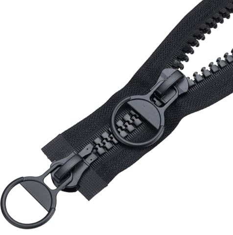 Reißverschluss Kunststoff 2 Wege 65 cm #15 große Teilbar Schwarze Reissverschluss für Mantel Daunenjacke Jacken TXZWJZ (65cm,2 Wege)