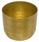 Serene Spaces Living Antique Brass Look Gold Hammered Pots, Indoor Planter, Decorative Accent for Potted Plants, Gold Flower Vase for Wedding or Event Centerpiece, Extra Small, 5 Diameter & 4 Tall