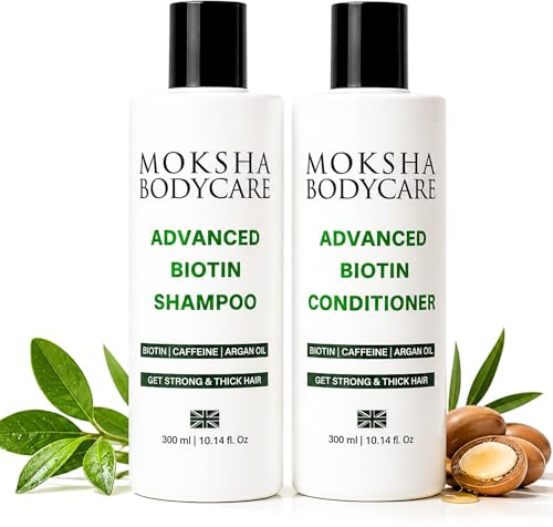 Biotin Shampoo and Conditioner Set for Women and Men - Biotin Hair Growth Shampoo for Thinning Hair, Hair Thickening with Rosemary Oil Caffeine, Sulphate Free for Fine Grey Hair, 2x300ml