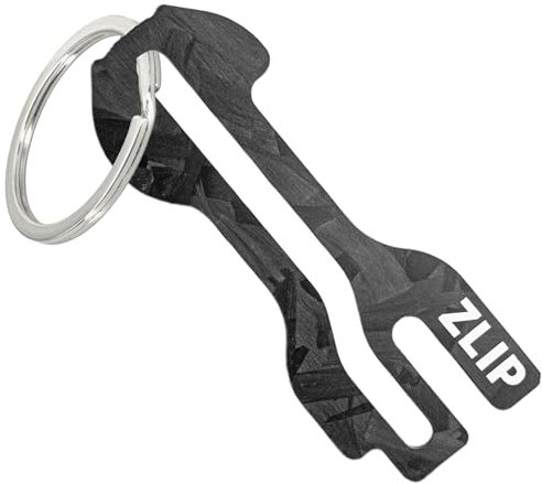 ZLIP® and Slide | Einkaufswagenlöser Carbon mit Schlüsselring | Einkaufswagenlöser für ALLE Einkaufswagen | Öffnet Frontlader- und Seitenschubfach | Einkaufswagenchip | Carbon (1xForged Carbon)