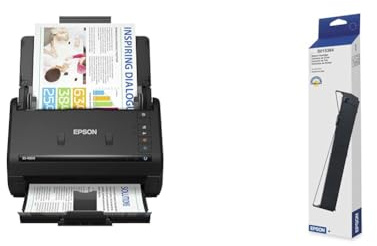 Epson Workforce ES-400 II Color Duplex Desktop Document Scanner for PC and Mac, with Auto Document Feeder (ADF) and Image Adjustment Tools & Black Ribbon, 15M Characters (S015384) Medium