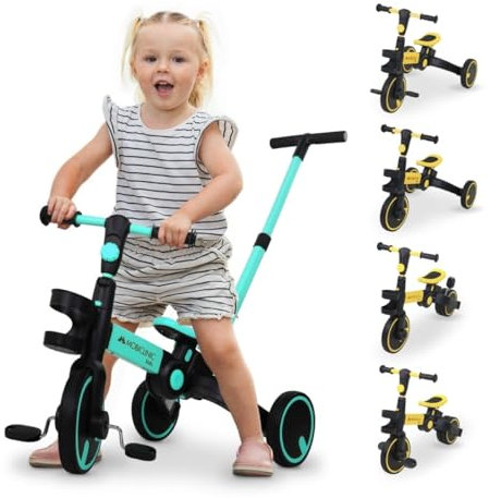 Mobiclinic® Kids, Triciclo 5 en 1, Chase, Evolutivo, 1-5 años, Manillar y Asiento Ajustables, Ultraligero, Bicicleta de Equilibrio, Fácil Montaje, Ruedas antipinchazos, hasta 25 kg, Portabotellas
