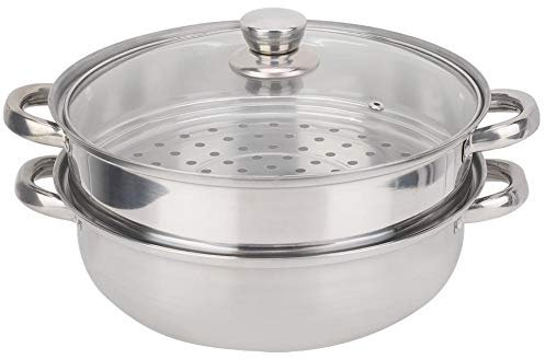 AYCDL Juego de vaporera, vaporera de 2 Capas, Olla de Acero Inoxidable para cocinar al baño maría, Olla para cocinar al Vapor, 27 cm