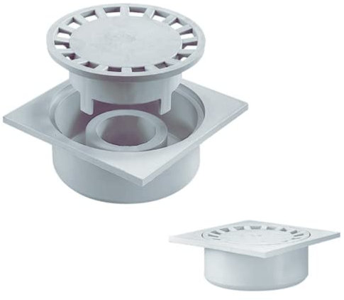 Zeker - Sifón de patio (300 x 300 mm), color gris