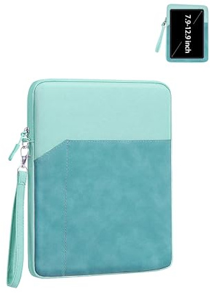 Tablet Sleeve Case 12–13 Inch, WUNIAK 360° Protective Splash-Resistant Carrying Bag for iPad, Tablet Computer, E-Reader & Drawing Tablet,Green.