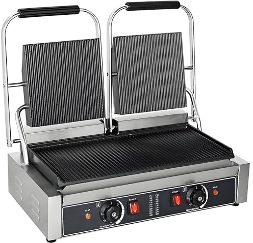 Elektrisk Biffgrill,Multifunktionell Elektrisk Frukostmaskin,för Att Göra Panini,Grillat Kött och Rostat Bröd,Brett Temperaturområde (50~300°C) Med Timer,Dubbelsidig Uppvärmning FY813