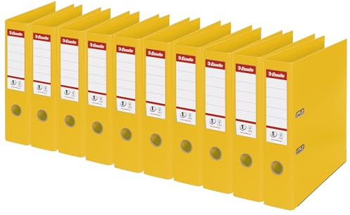 Esselte No.1 VIVIDA A4 Plastic Lever Arch File 75mm Yellow Pack of 10