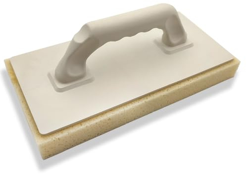 HAROMAC Kunststoffreiber mit Hydroschwamm gerastert, 280x140x30mm | Reibebrett zum Glätten, Fugen reinigen, Schwamm mit bessere Schmutzaufnahme, sehr saugfähig