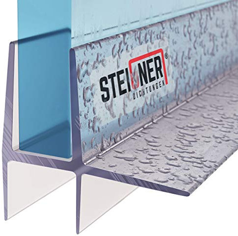STEIGNER Junta de Ducha, Junta de Sellado, 30 cm, Espesor del Vidrio 5/6 mm, Junta Recta PVC, UK16