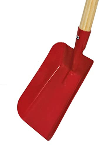 Land-Haus-Shop Kindergartengeräte 1 von 8, Kinder Garten Werkzeuge Geräte Schaufel, Besen, Rechen, Laubbesen, Harke, Grubber, Doppelhacke, Spaten, Metall mit Holzstiel (Schaufel rot)