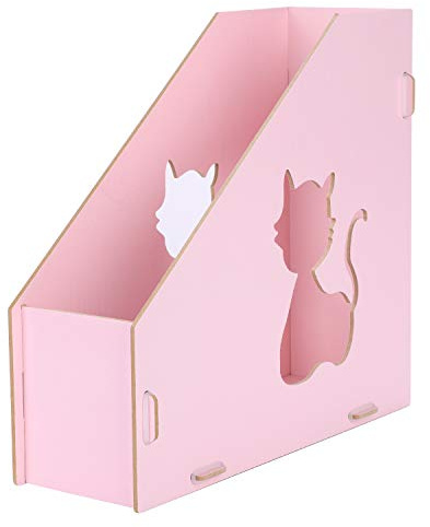 ITODA Office Desktop Magazine File Holder Wooden DIY File Rack Organiser Vertical Hollow Document File Divider Sorter Book Collector Folder Filling Desk Tidy Stationery Storage for Home Office School
