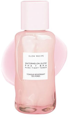 Glow Recipe PHA + BHA Face Toner - Korean Skin Care Pore Minimizer & Gentle Facial Exfoliator for Tightening, Hydrating & Exfoliating - Glycerin, Watermelon & Cactus Water (40ml)