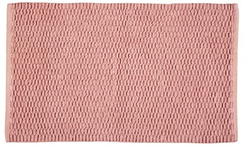 WENKO Badematte Mona, Trendiger Badvorleger im Strickmuster aus 100 Prozent Baumwolle, Bad-Accessoire mit rutschhemmender Unterseite, Badteppich 50 x 80 cm, flexibel einsetzbar, waschbar, Dunkelgrau