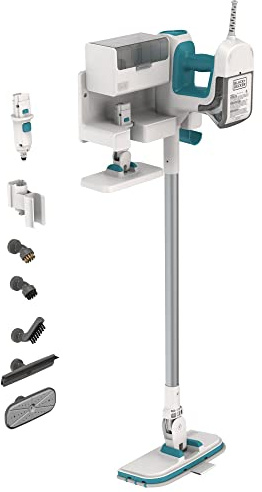 BLACK+DECKER Steamer, 7 Attachments for Multipurpose Cleaning, Includes Storage Wall Mount (BHSM15FX10)