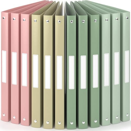 ACROPAQ - 12 x Ringbuch A4 - Mit 4 Ringen, Mit Rückenetiketten, Rückenbreite 2,5 cm, Erde, Natur Farbkollektion - Ringhefter, Ringordner, Ordner A4 Schmal, Ringmappe A4, Schulordner