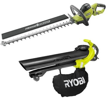 Pack RYOBI Taille-Haies électrique 600W RHT6160RS - Souffleur aspiro-broyeur électrique 3000W 3en1 RBV3000CESV